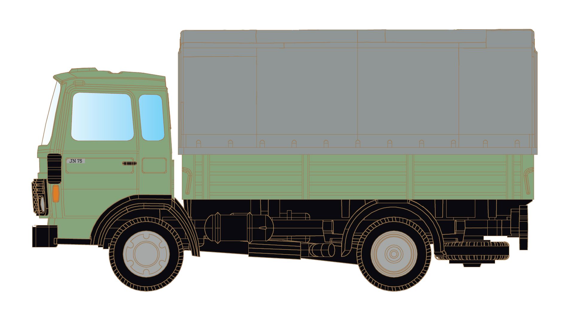 MiNiS LC4860 - Renault JK75 mit Pritsche/Plane, neutral