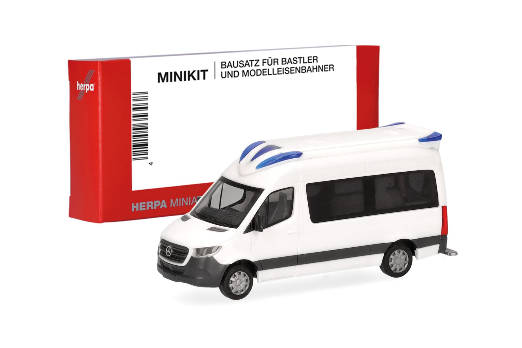 Herpa 014274 - MiniKit: Mercedes-Benz Sprinter 18 Rettungswagen Delfis,weiß (1 Stück)