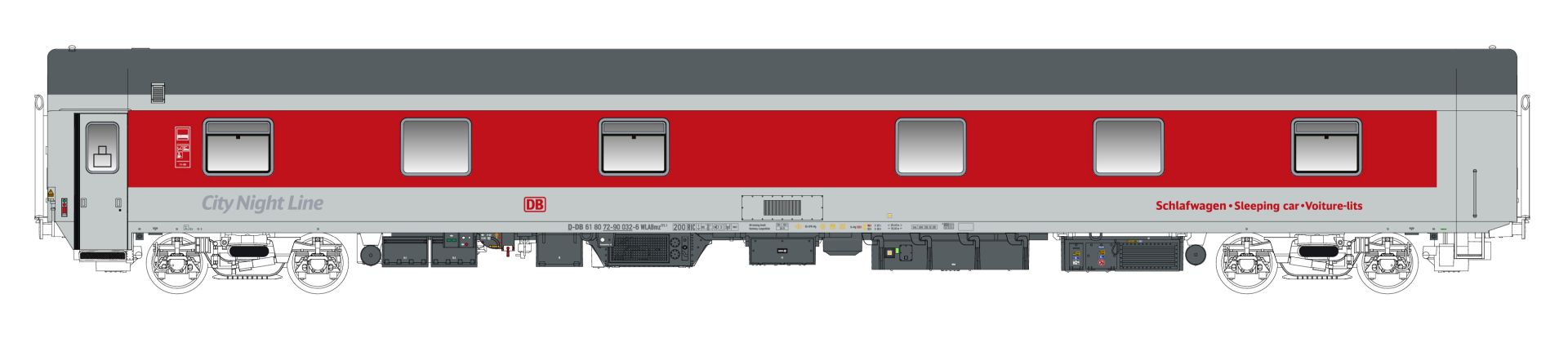 L.S. Models LS58623 - Schlafwagen WLABmz 173.1, CityNightLine, DBAG, Ep.VI, neues Design, kein durchgehender roter Streifen