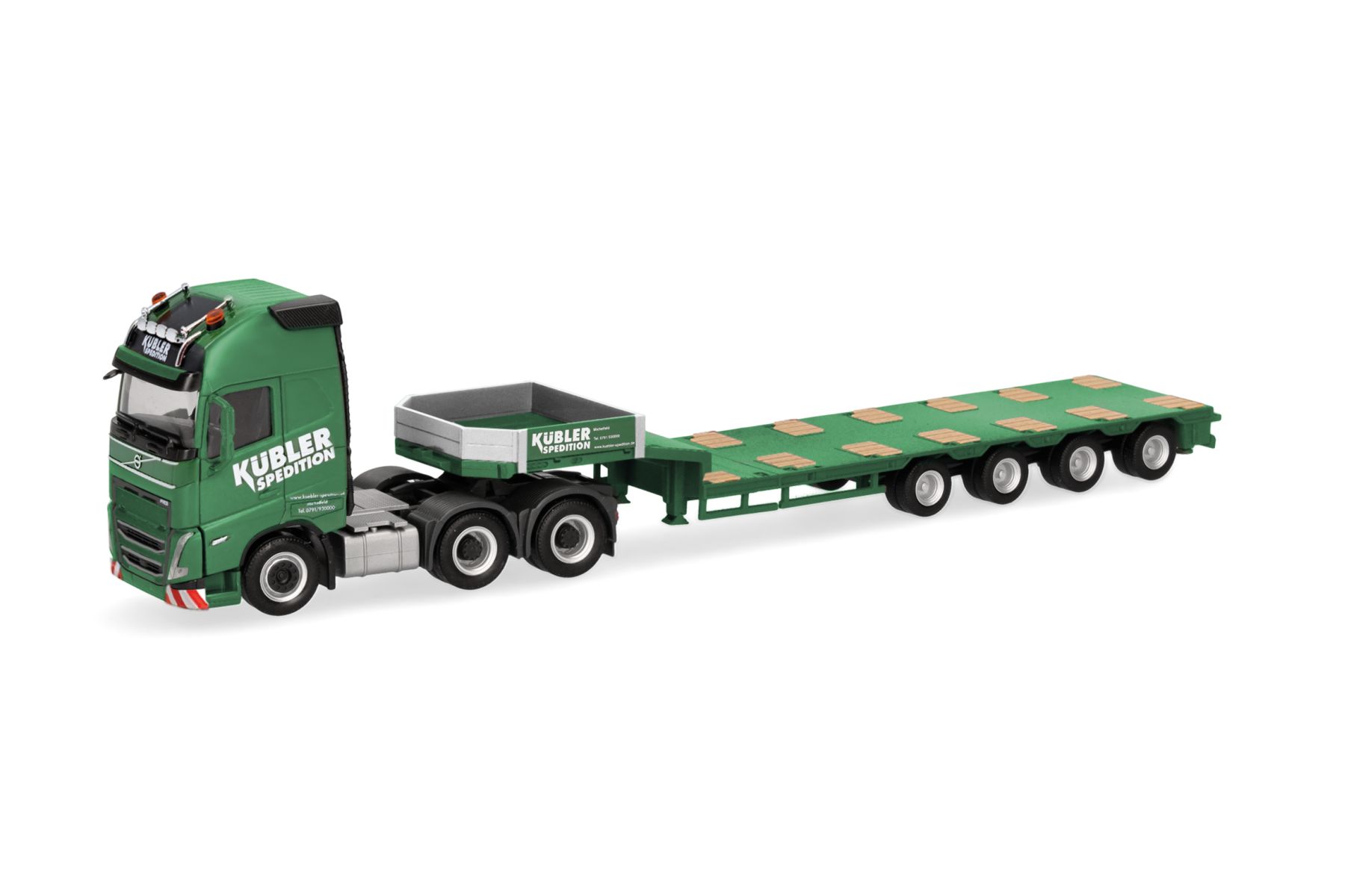 Herpa 319492 - Volvo FH GL XL 2020 Semitieflade-Sattelzug "Kübler"