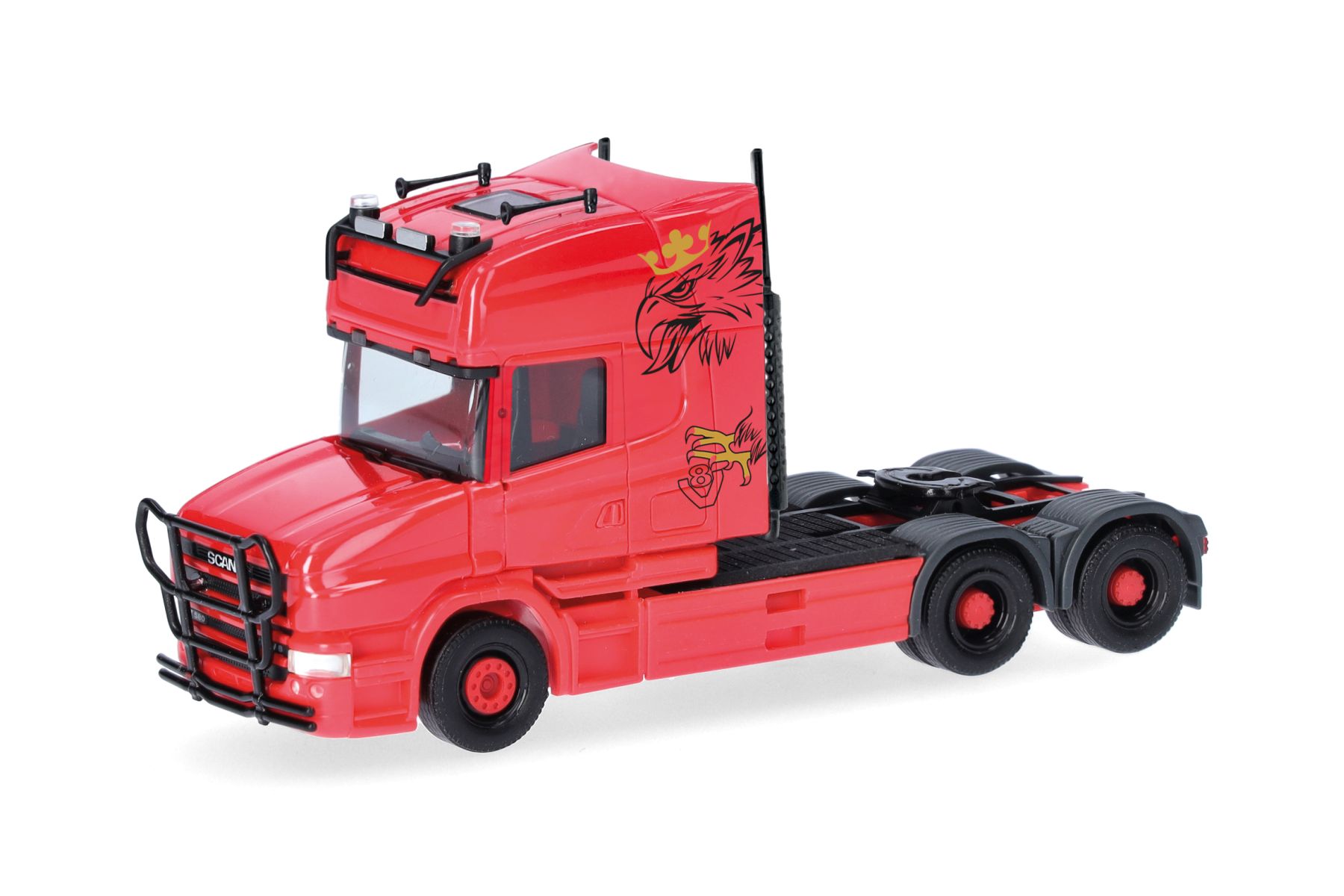 Herpa 319423 - Scania Hauber 04 Topline Zugmaschine 3achs (6x4), rot