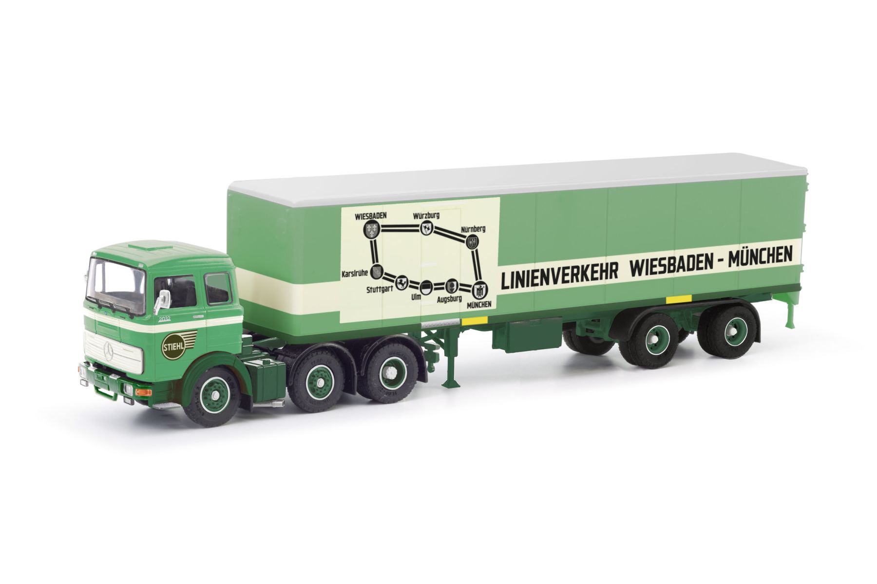 Herpa 87MBS026468 - Mercedes-Benz LPS 2032 Koffer-Sattelzug "Stiehl"