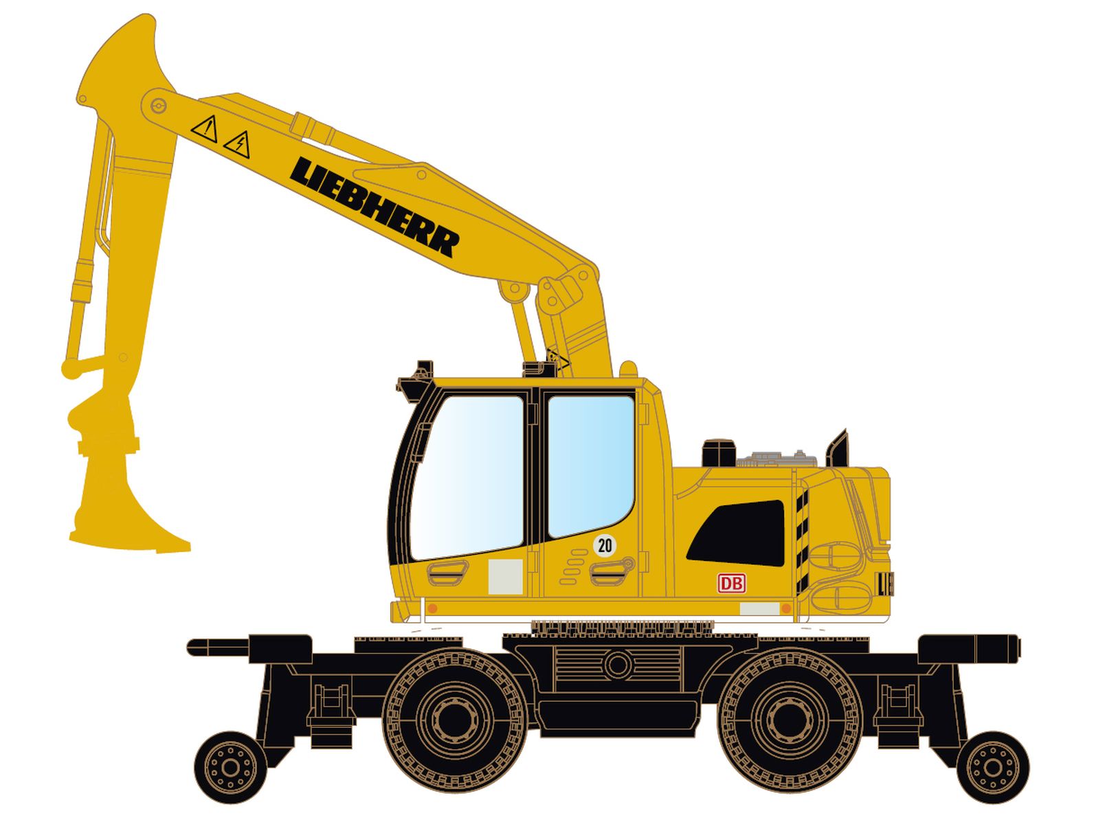 MiNiS LC4270 - Zweiwege-Bagger Liebherr A922 Rail - DB Bahnbau