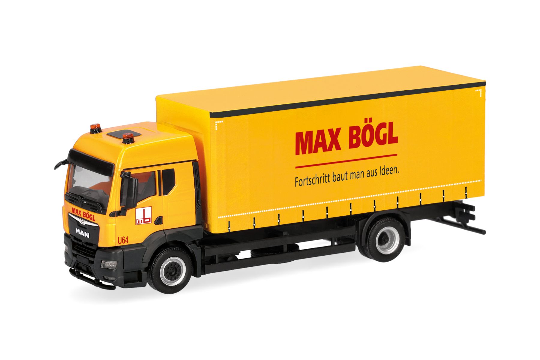 Herpa 322256 - MAN TGS TM Gardinenplanen-LKW "Max Bögl"