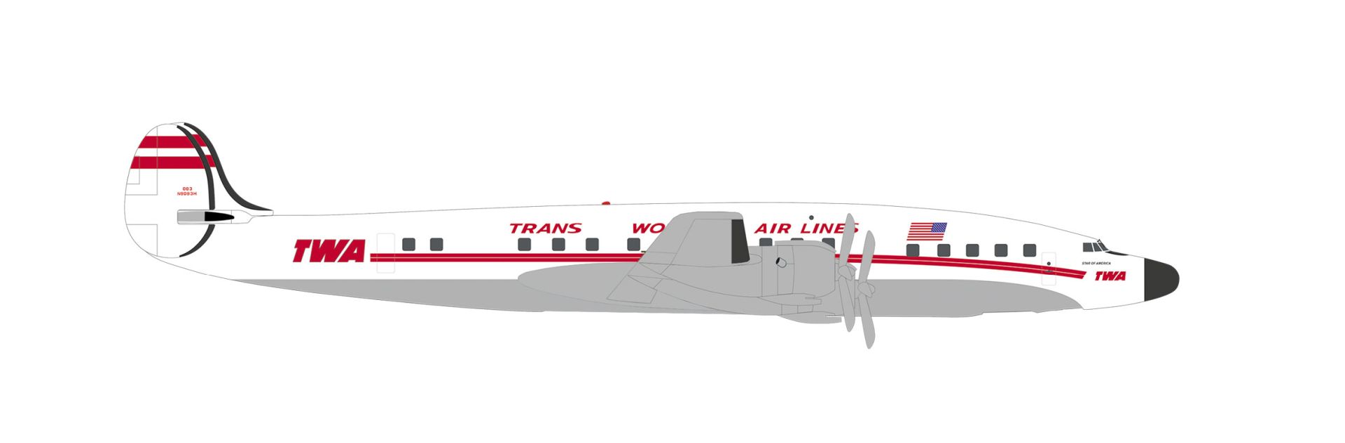 Herpa 539364 - TWA - Trans World Airlines Lockheed L-1649A Jetstream – N8083H