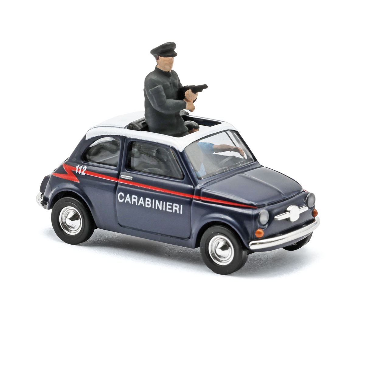 Busch 48738 - Fiat 500 Carabinieri mit 2 Polizisten