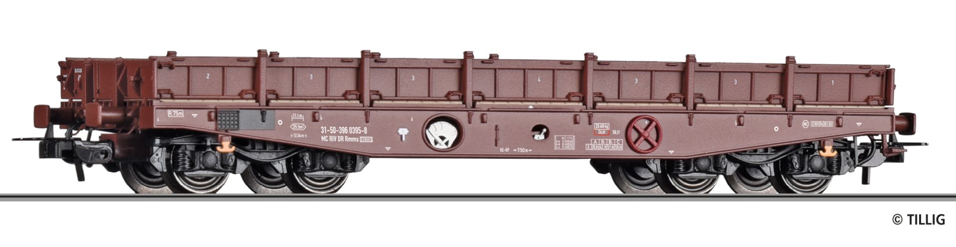 Schwerlastwagen Rmms 3960 beladen mit Stahlblechen, DR, Ep.IV, AC