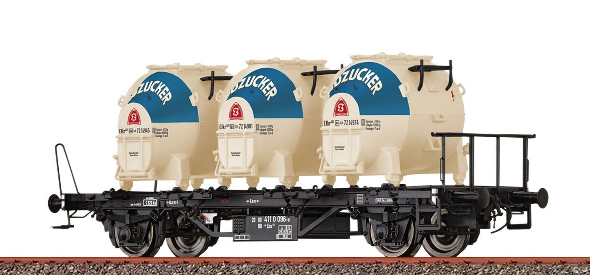 Brawa 50922 - Behältertragwagen Lbs577, DB, Ep.IV 'Südzucker'