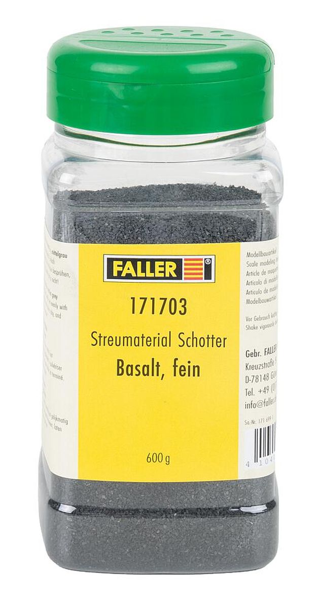 Faller 171703 - Streumaterial Schotter, Basalt, fein, 600 g