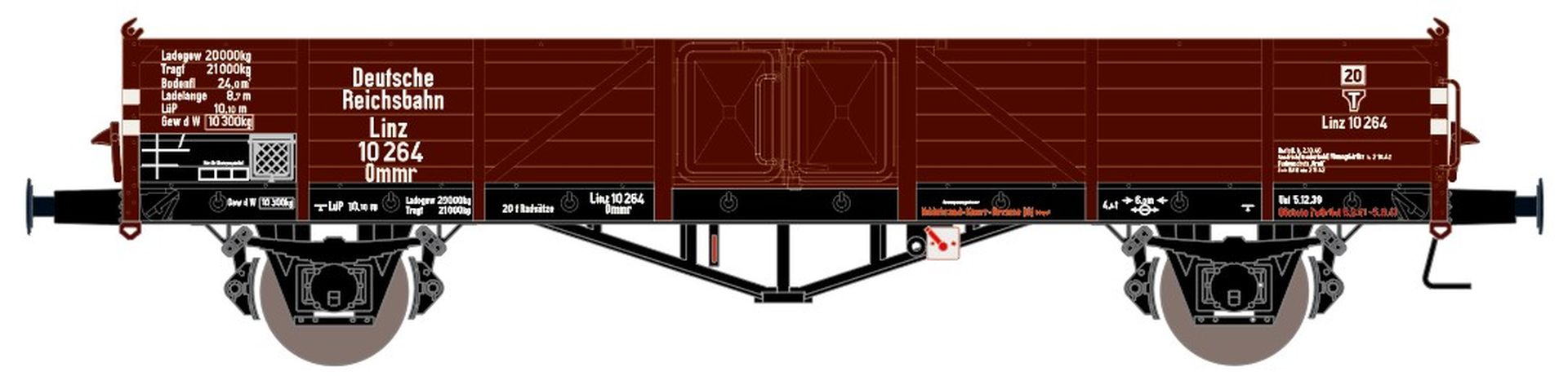 Exact-Train EX20167 - Offener Güterwagen Ommr 'Linz', DRG, Ep.II