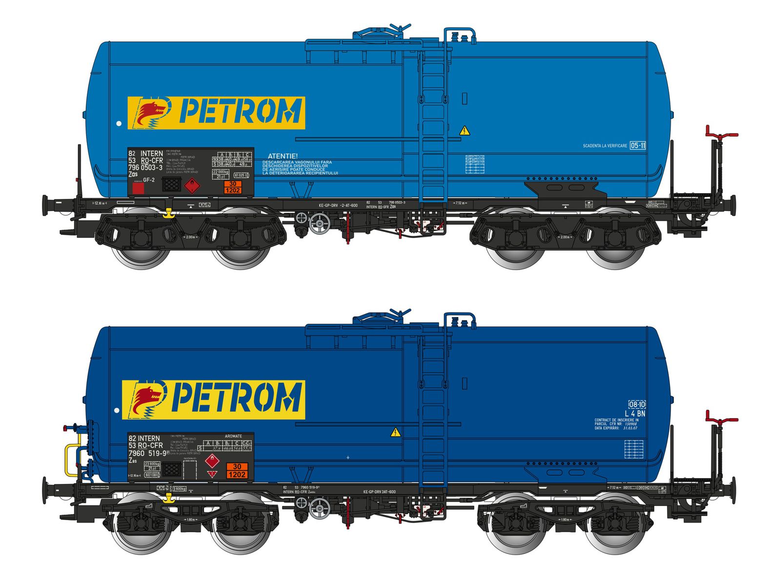 Albert Modell 700006 - 2er Set Kesselwagen Zas, RO-CFR, Ep.VI 'PETROM'