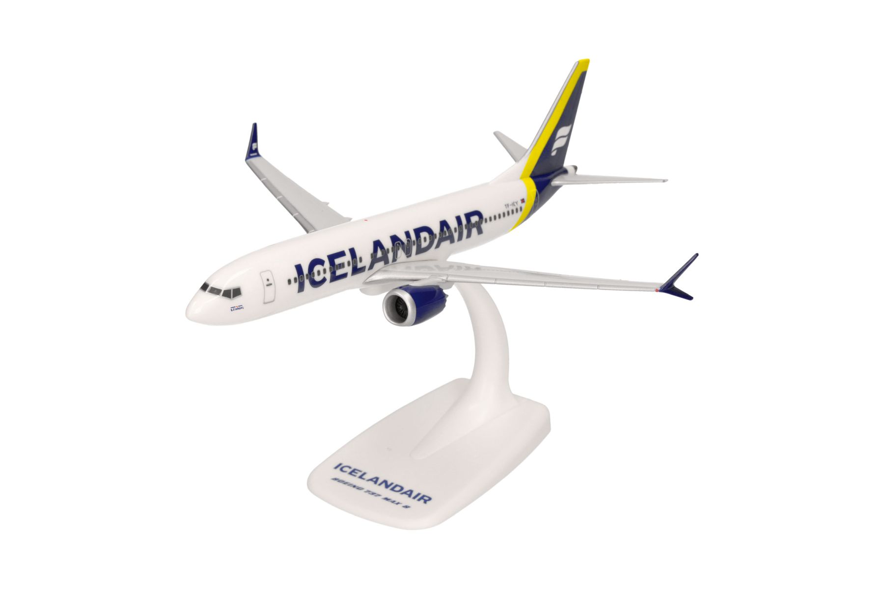 Herpa 614641 - Icelandair Boeing 737 Max 8 - yellow tail stripe