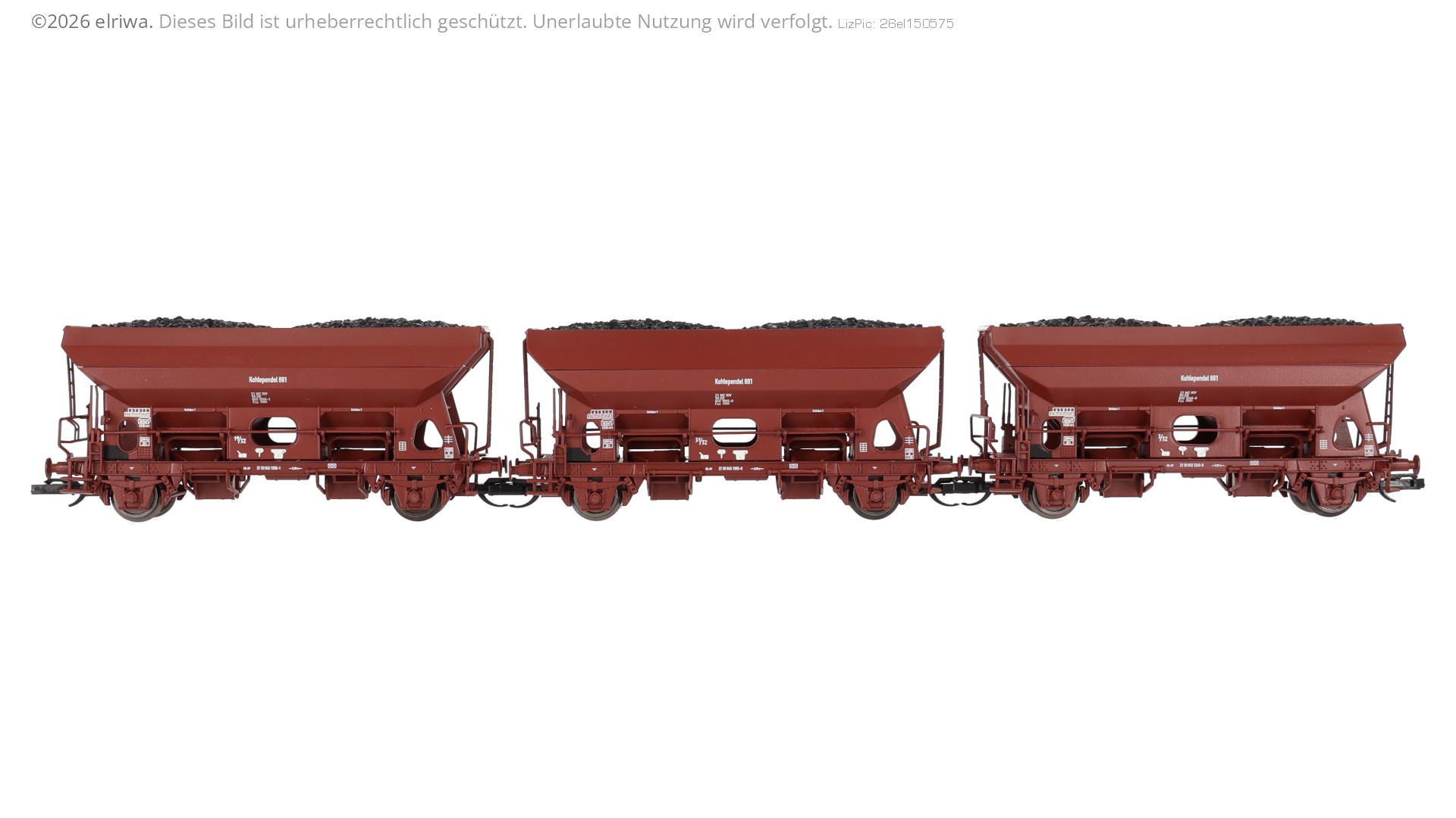 Tillig 502529 - 3er Set Selbstentladewagen Fcs mit Kohleladung, Kohlependel 691, DR, Ep,IV