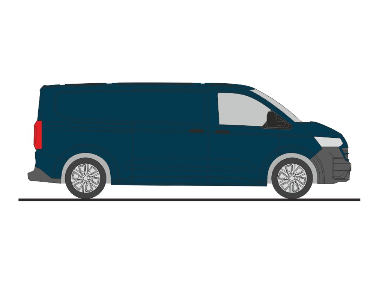 Rietze 11716 - Volkswagen Transporter T7 Kasten LR FD dark indigo blue