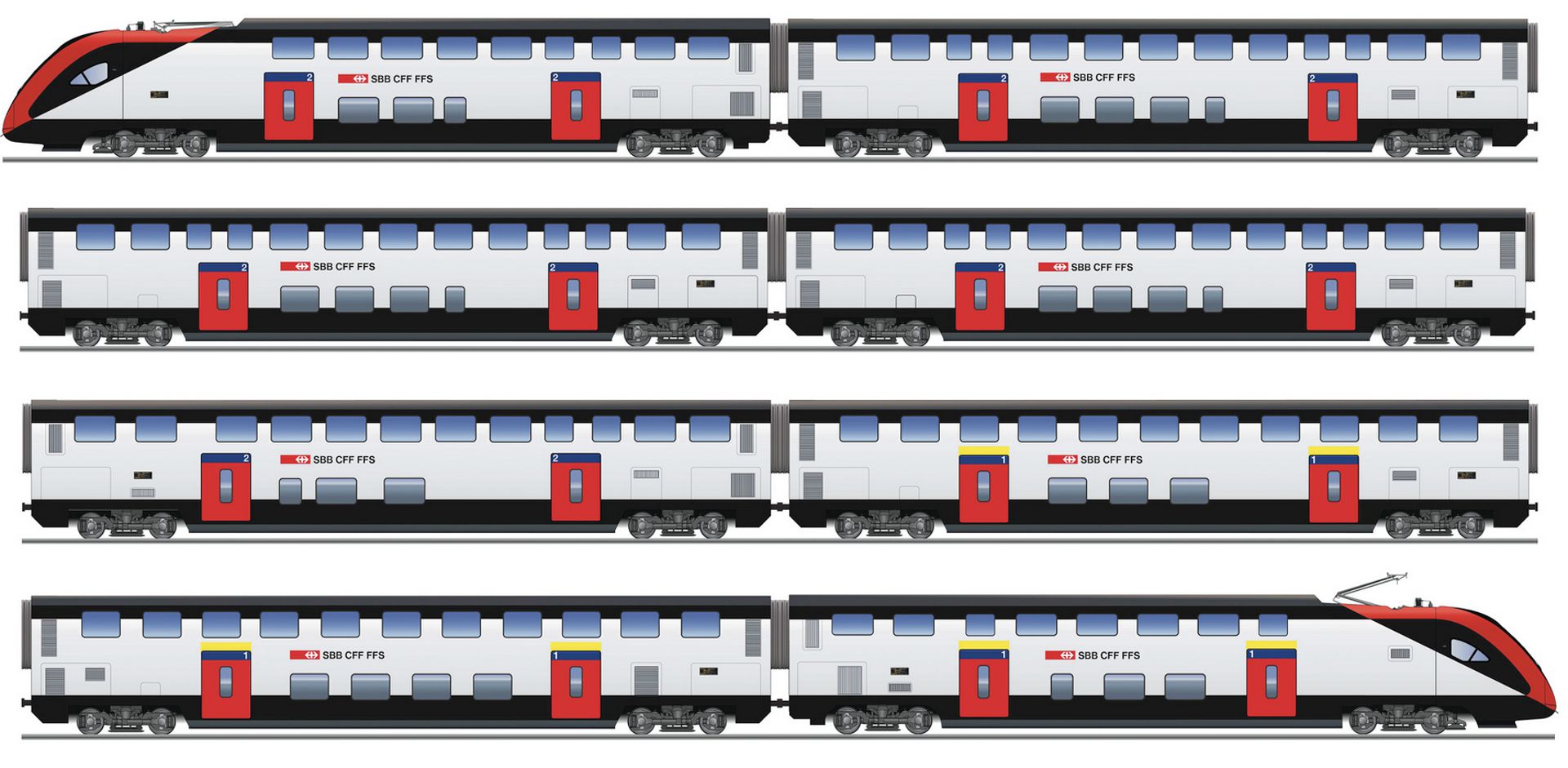 Roco 7700007 - 8er Set Triebzug RABe 502, SBB , Ep.VI