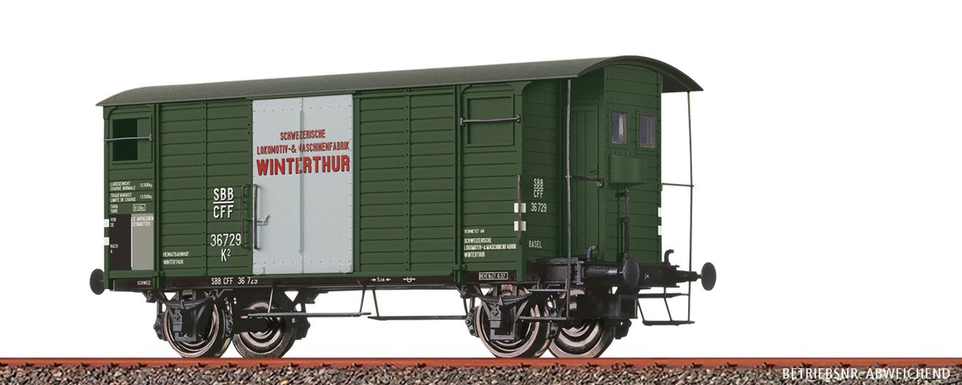 Brawa 50990 - Gedeckter Güterwagen K2, SBB, Ep.II 'SLM Winterthur'