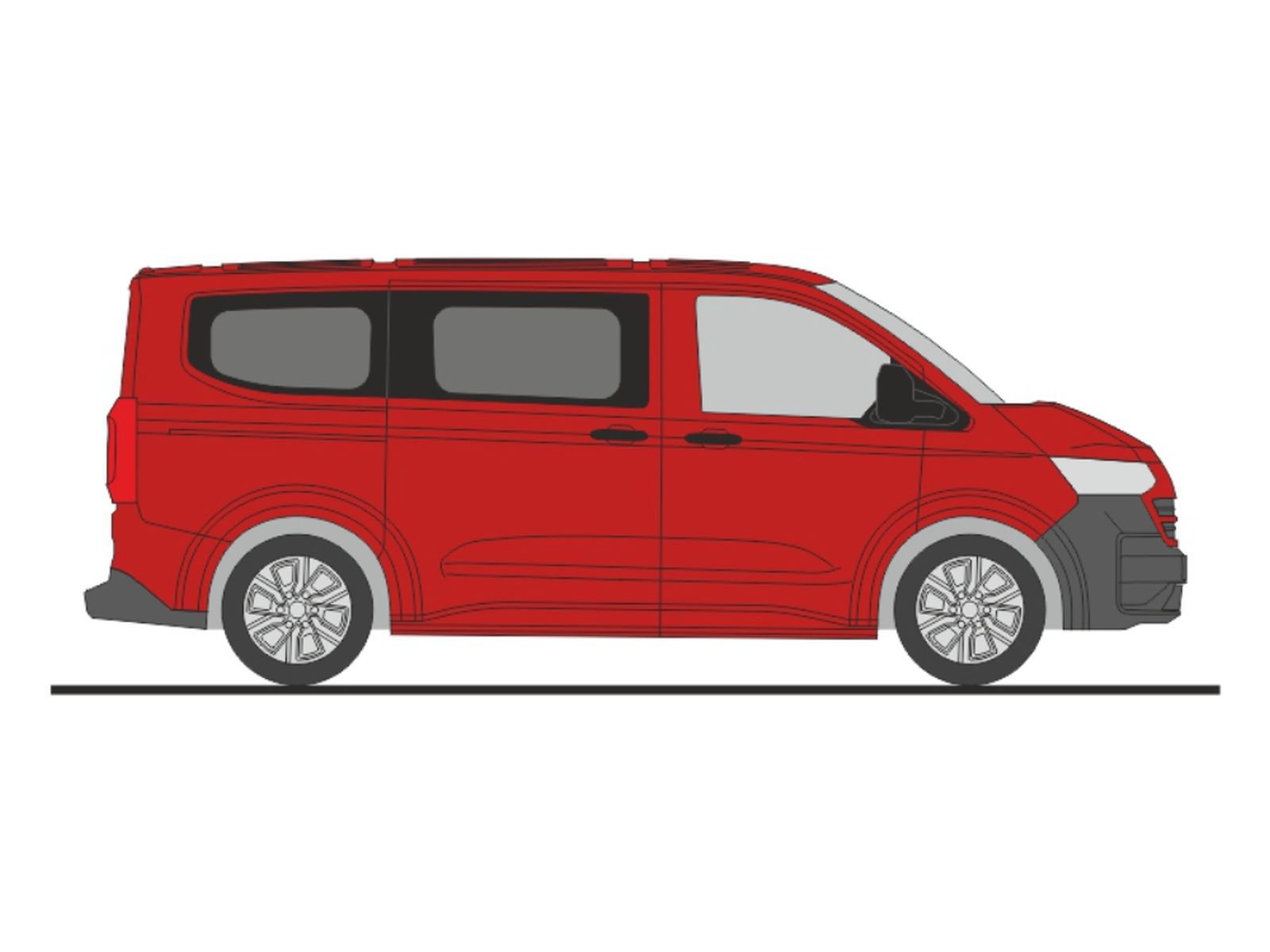Rietze 11714 - Volkswagen Transporter T7 Bus KR FD intensive red