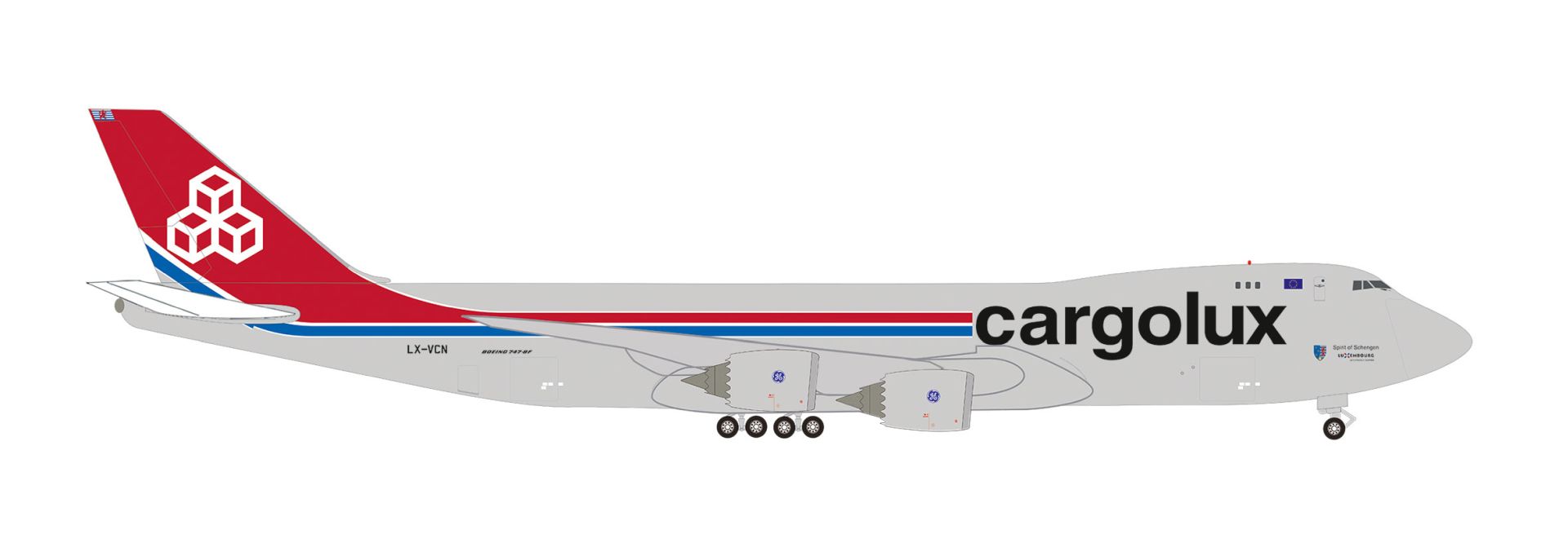 Herpa 539234 - Cargolux Boeing 747-8F – LX-VCN "Spirit of Schengen"