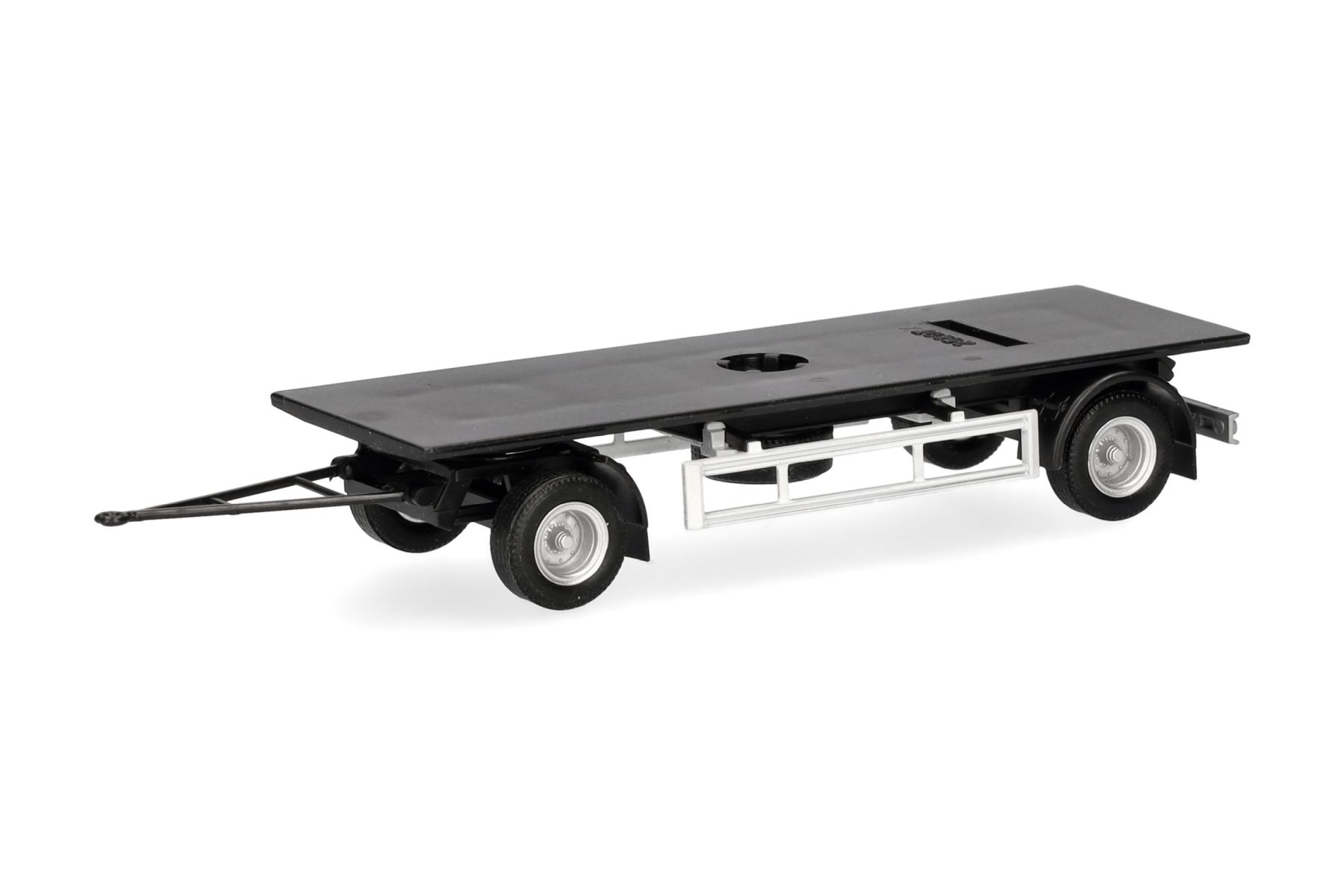 Herpa 086417 - Hängerfahrgestell Festaufbau 7,45m mit separatem Unterfahrschutz offen, schwarz (2 Stück)