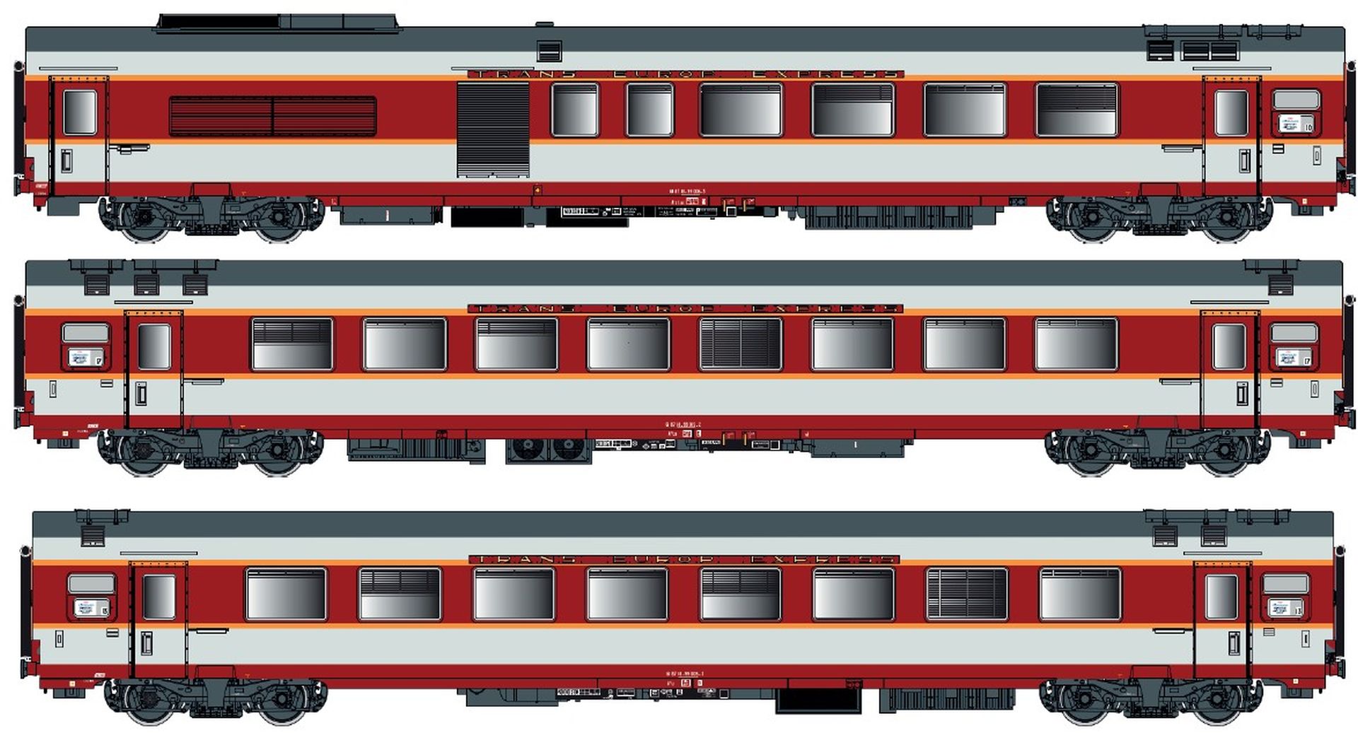 L.S. Models 40803AC - 3er Set GC Personenwagen, SNCF, Ep.IV, Etendard, A, AC