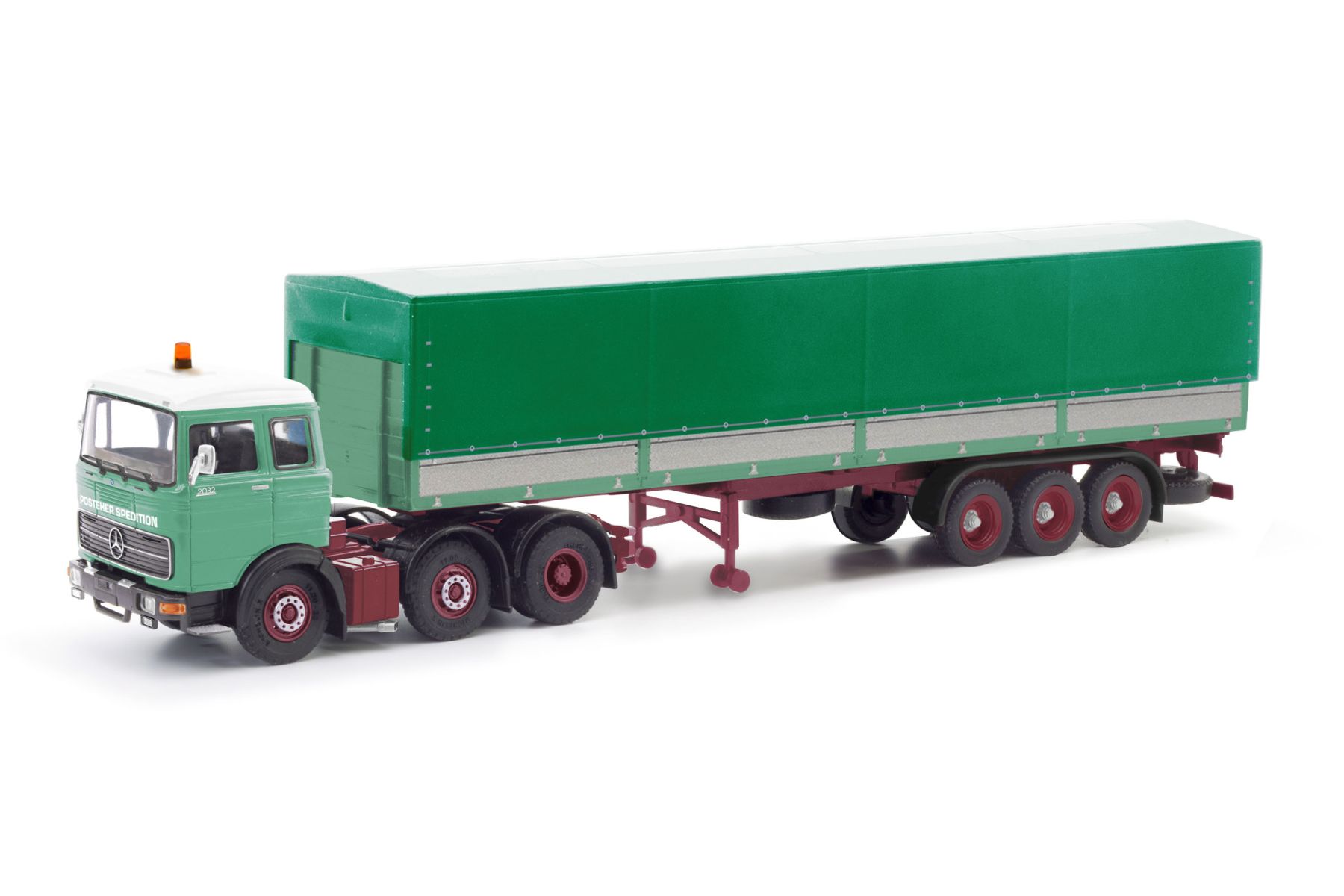 Herpa 87MBS026338 - Mercedes-Benz LPS 2032 Planen-Sattelzug "Posteher"