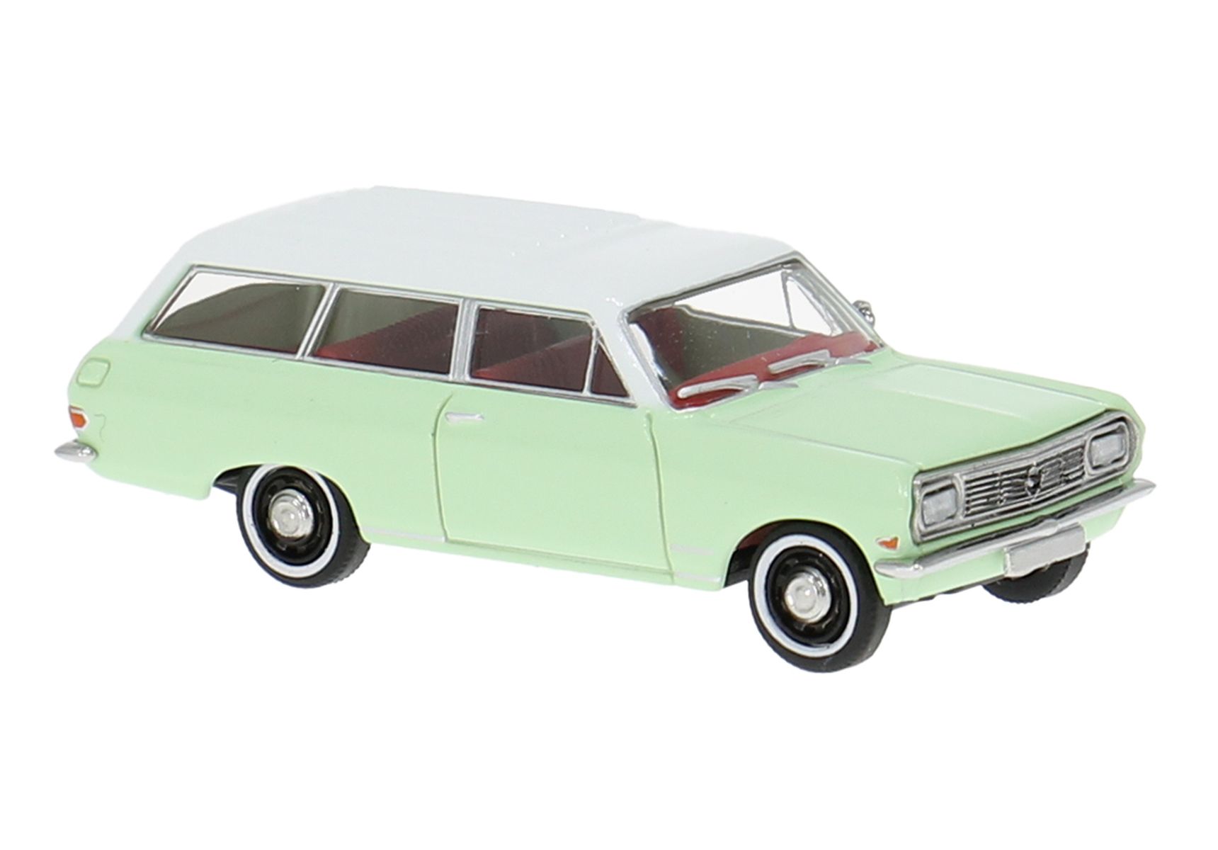 Brekina 20479 - Opel Rekord B CarAVan in pastellgrün/weiß