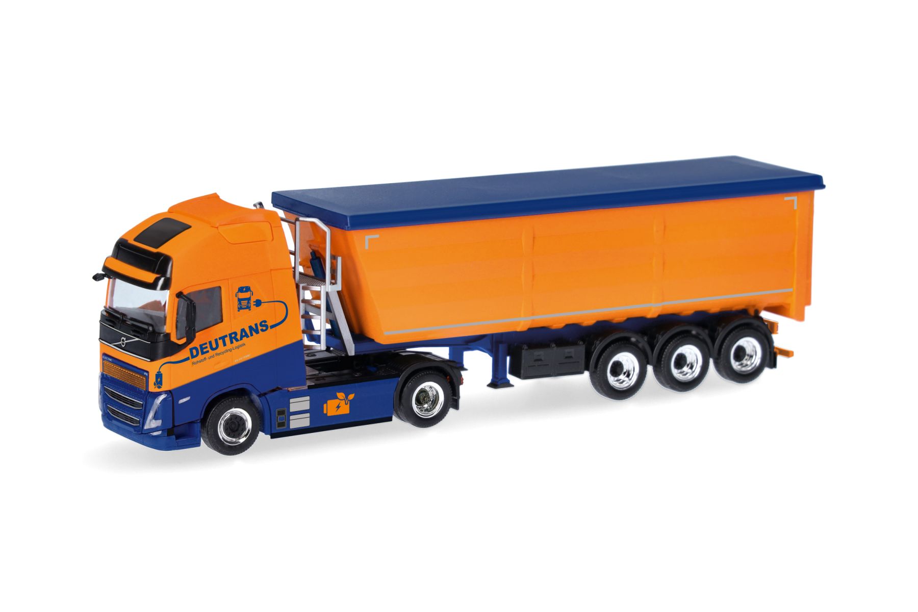 Herpa 318532 - Volvo FH Globetrotter XL Electric Stahlmulden-Sattelzug "Deutrans"