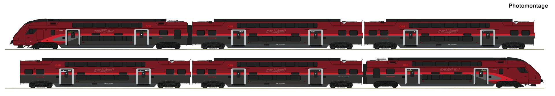 Roco 7700039 - Triebzug 6-teilig, Doppelstock-Railjet, ÖBB, Ep.VI
