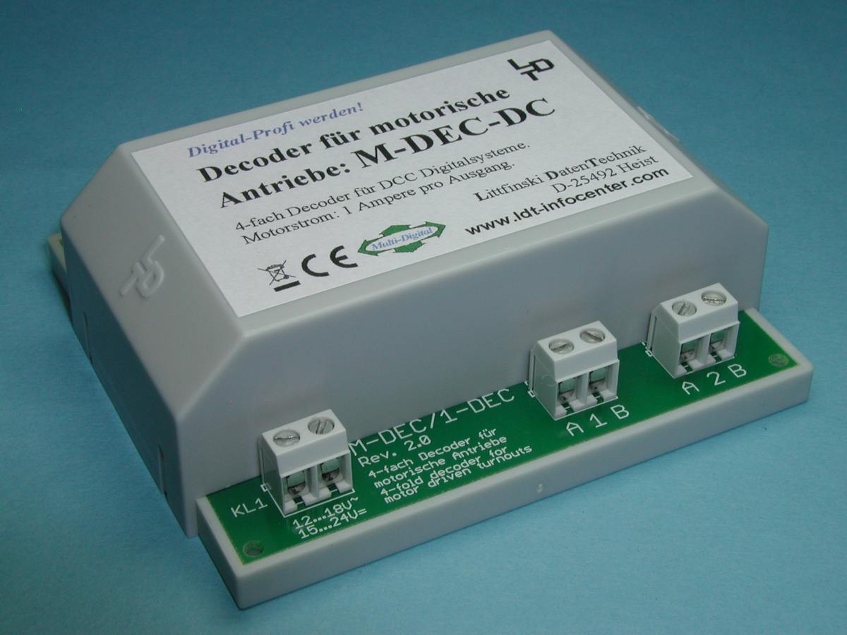 Littfinski 410412 - M-DEC-DC-F - 4-fach Motorweichendecoder, DCC, Fertigmodul