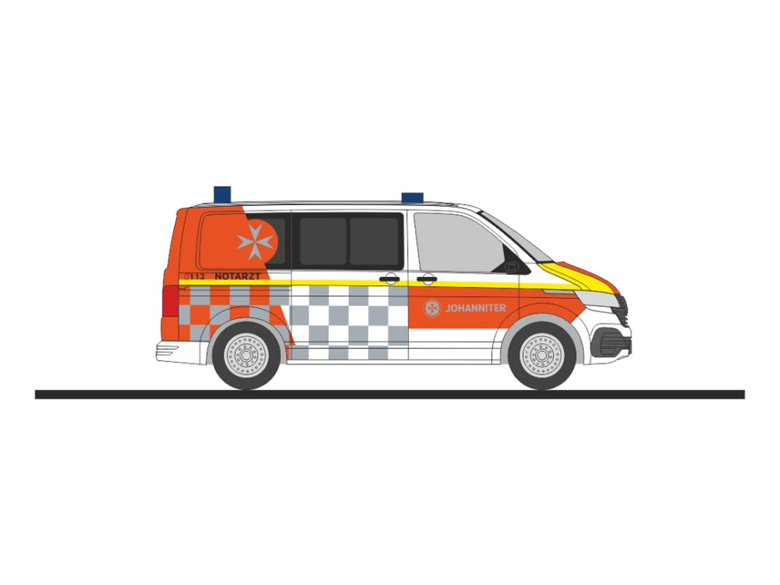 Rietze 53979 - Volkswagen T6.1 Notarzt Johanniter Mannheim