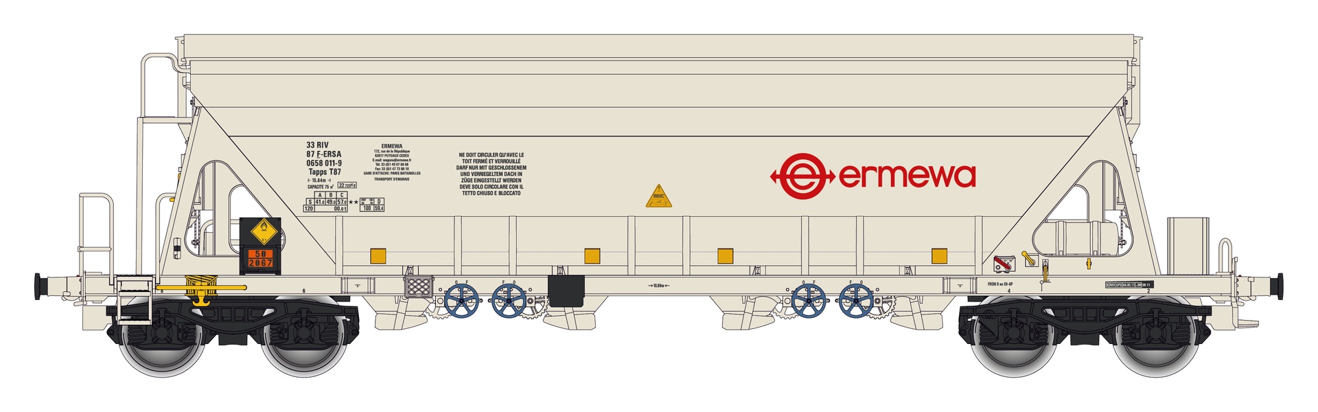 Albert Modell 065323 - Schüttgutwagen Tapps, F-ERSA, Ep.VI 'ERMEWA'