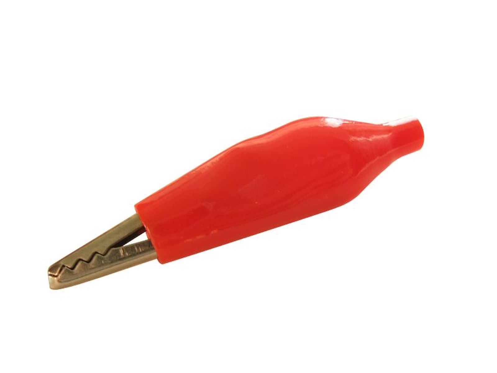 Schönwitz 00469 - 10 Stück Krokoklemme Krokodilklemme vollisoliert 34mm rot