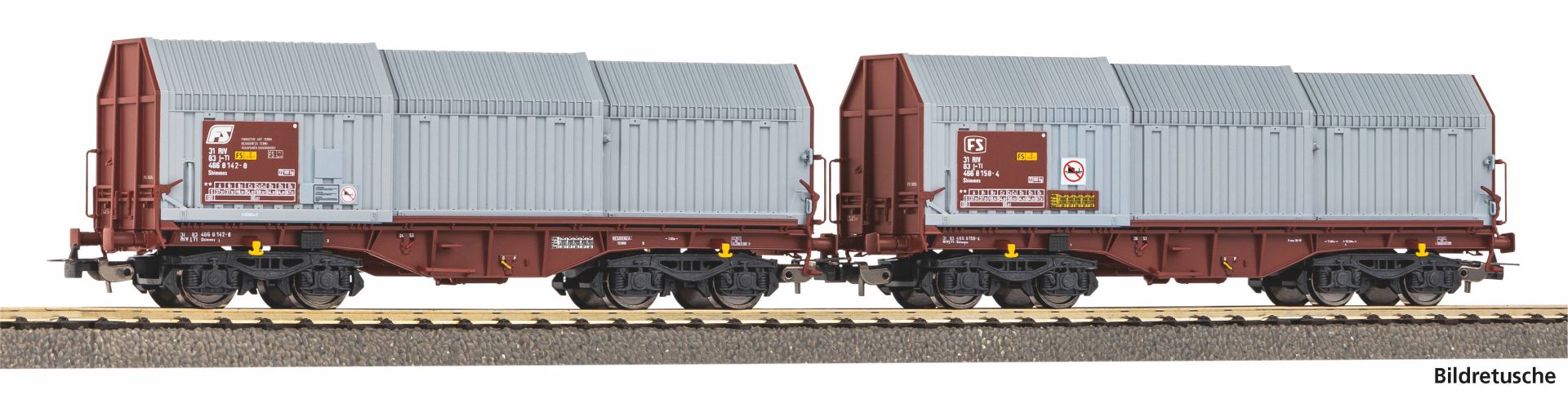 Piko 28308 - 2er Set Teleskophaubenwagen, FS, Ep.IV