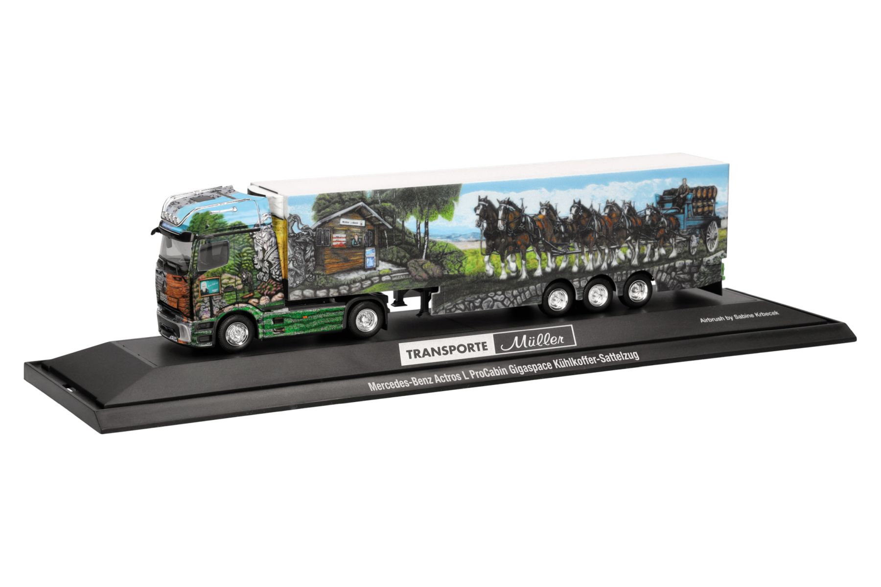 Herpa 122375 - Mercedes-Benz Actros L ProCabin Gigaspace Kühlkoffer-Sattelzug "Müller Transporte Essen"