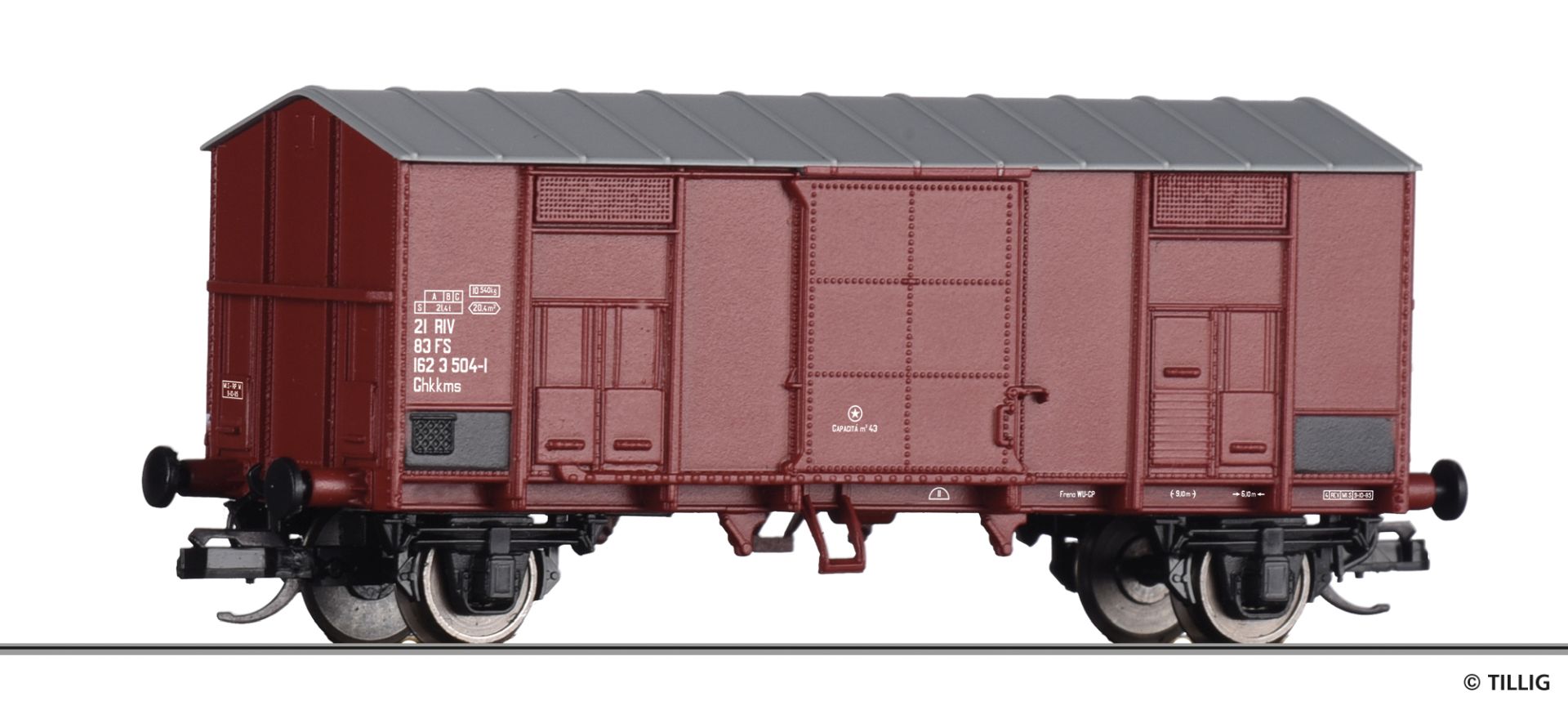 Tillig 14892 - Gedeckter Güterwagen Ghkkms, FS, Ep.IV