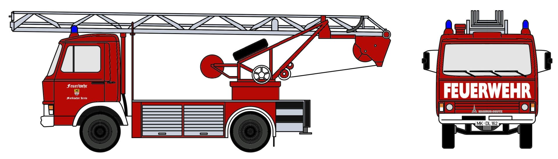 Loewe 4115 - Iveco Magirus "Zeta"  90M5 - DL18 Fw. Märkischer Kreis