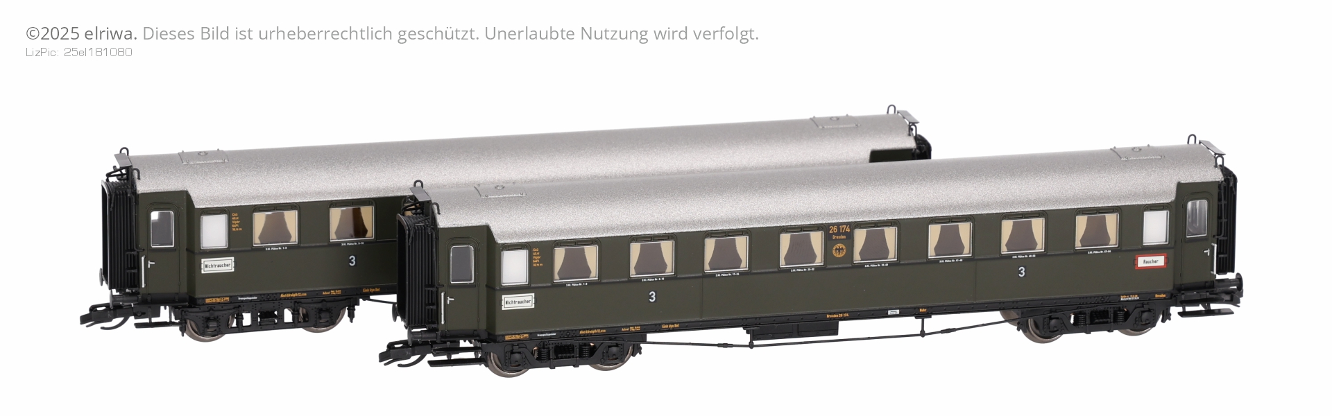 Saxonia 120177 - 2er Set Personenwagen C4üSa07, DRG, Ep.II