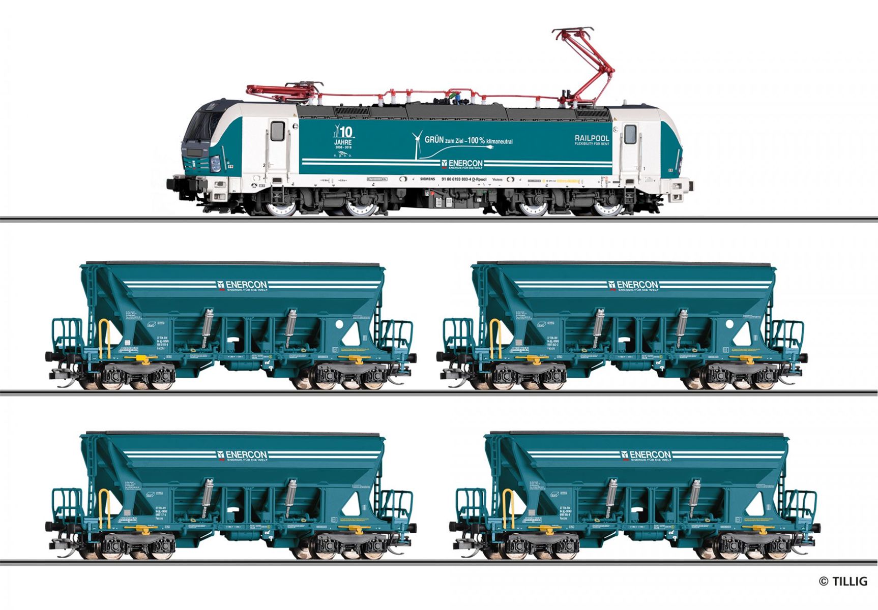 Tillig 01094 - Zugset 'Sandtransport' mit BR 193 und vier Selbstentladewagen, Enercon, Ep.VI