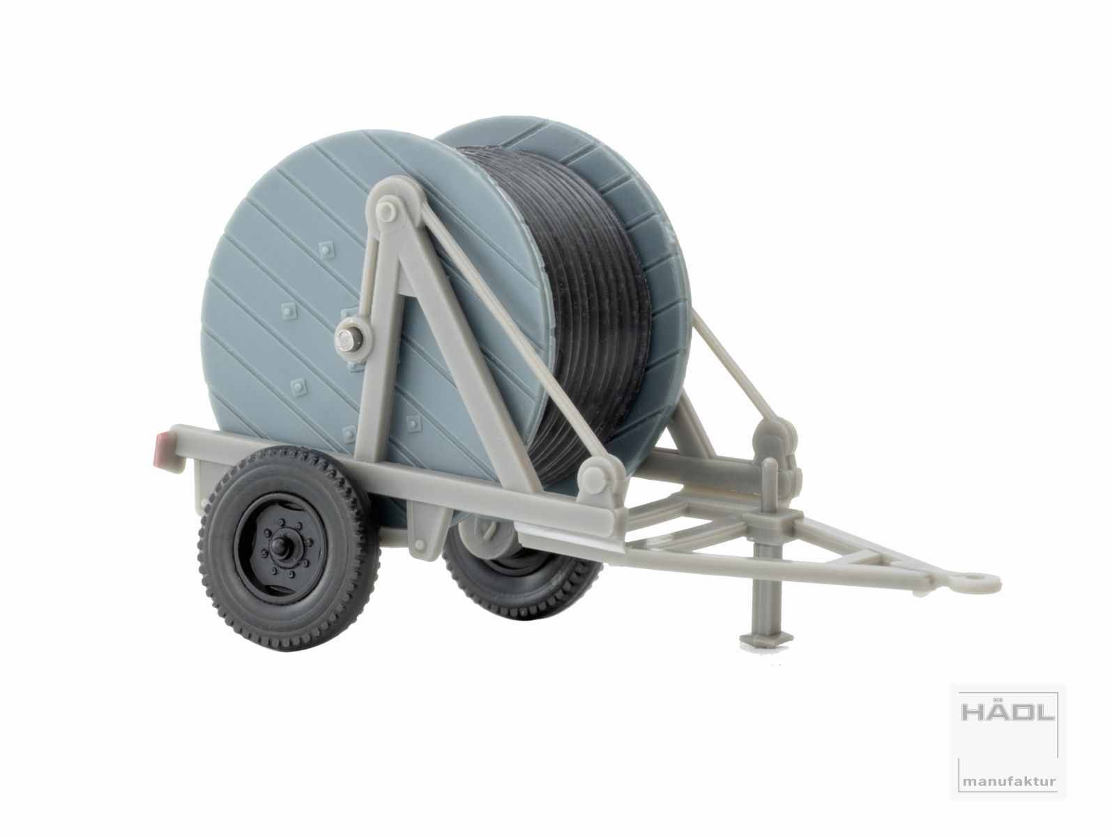 Hädl 125001-09 - Kabeltrommelanhänger mit schwarzem Kabel, Grau