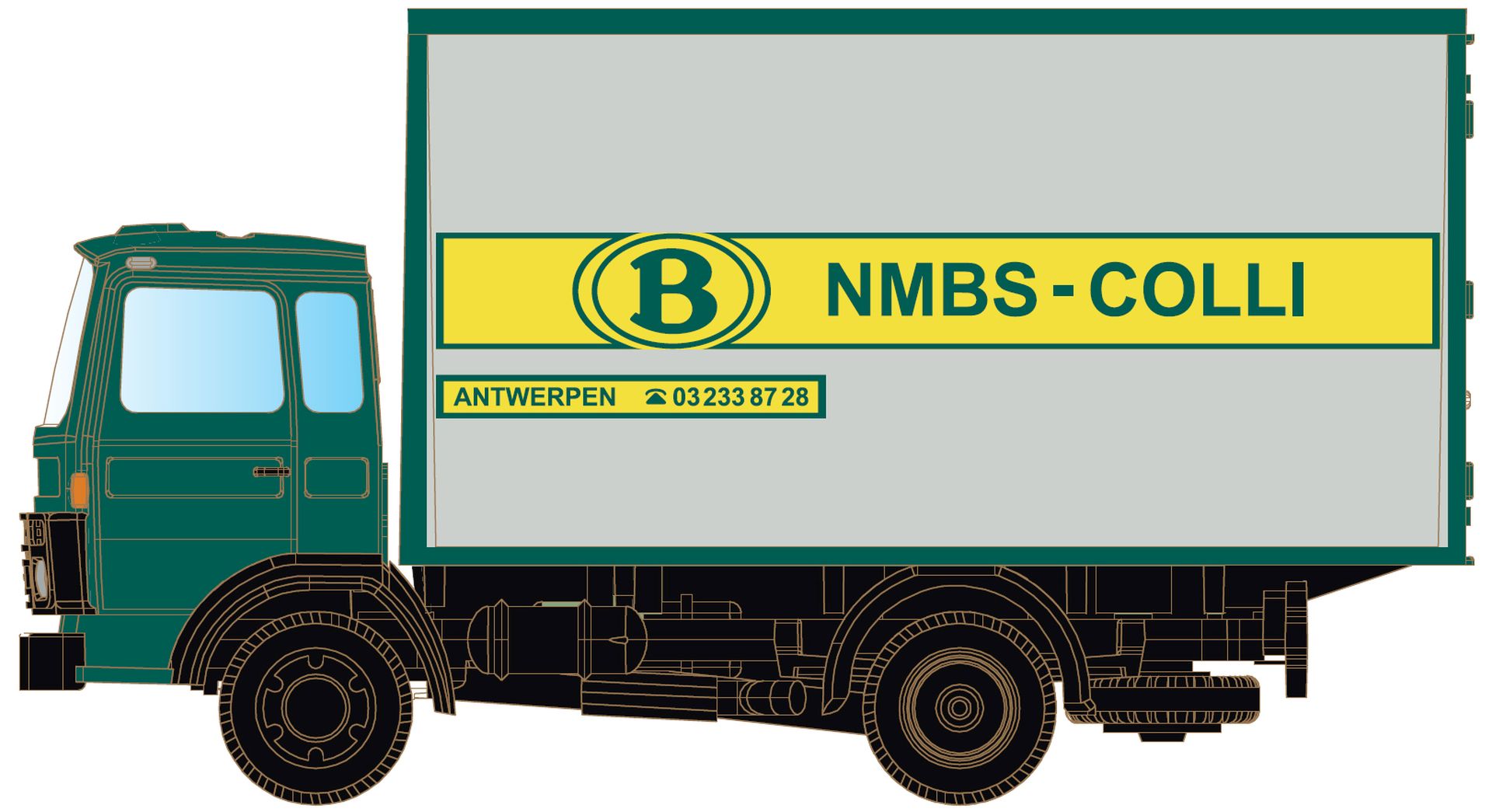 MiNiS LC4833 - DAF 900 mit Koffer - SNCB (NMBS-Colli) (B)