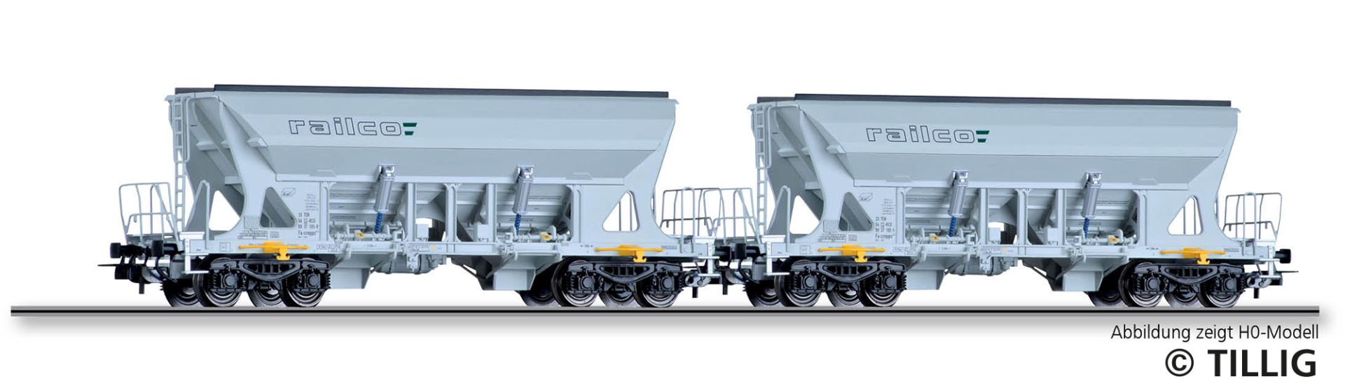 Tillig 01111 - 2er Set Selbstentladewagen Faccnpps, Railco, Ep.VI