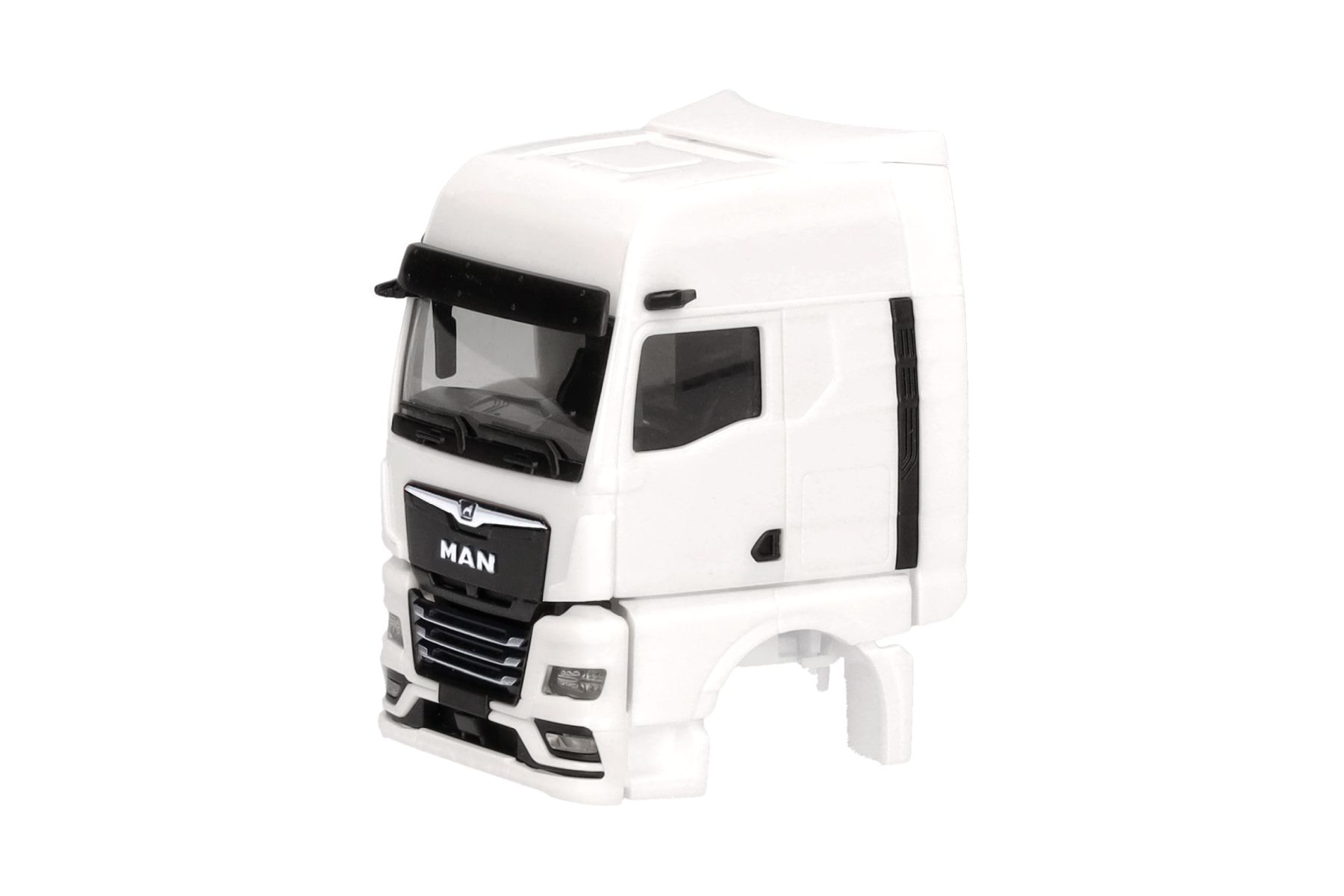 Herpa 086301 - Fahrerhaus MAN eTGX GX mit Windleitblechen und Spiegelkamera, weiß (2 Stück)