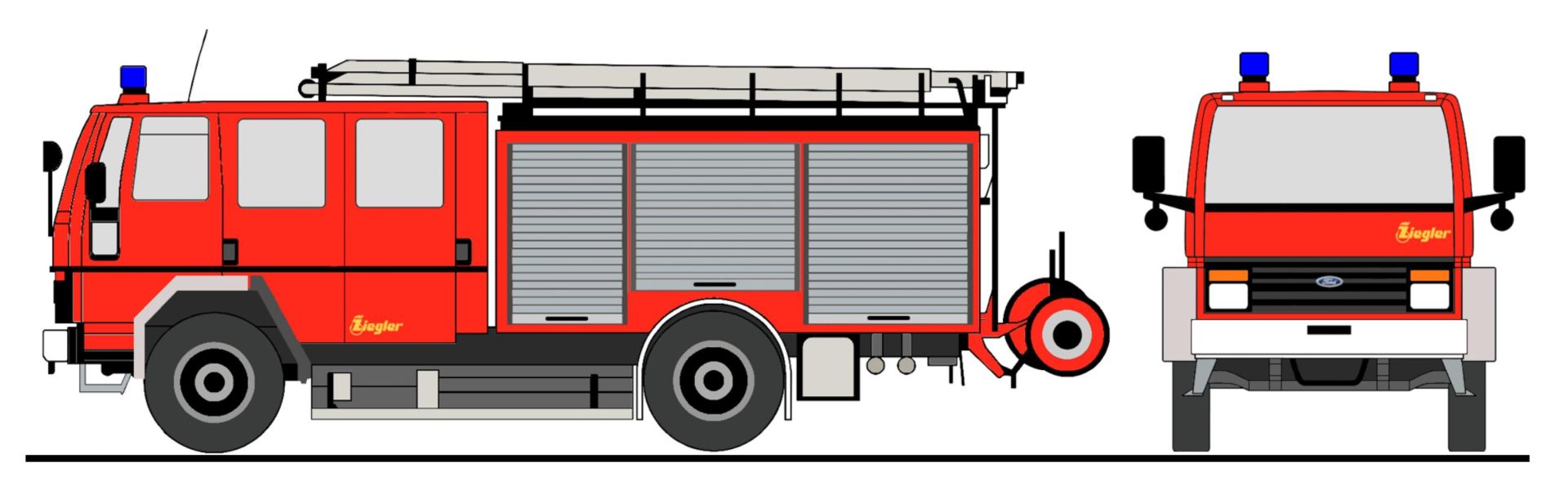 Loewe 4060 - FORD CARGO 1320 - LF 16 - Neutral Tagesleuchtrot