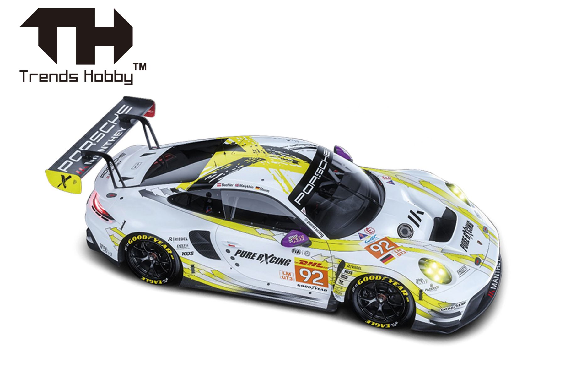 Herpa 864TH000014 - Trends Hobby: Porsche 911 GT3 R - LeMans 24H 2024 #92, Motorhaube zum Öffnen