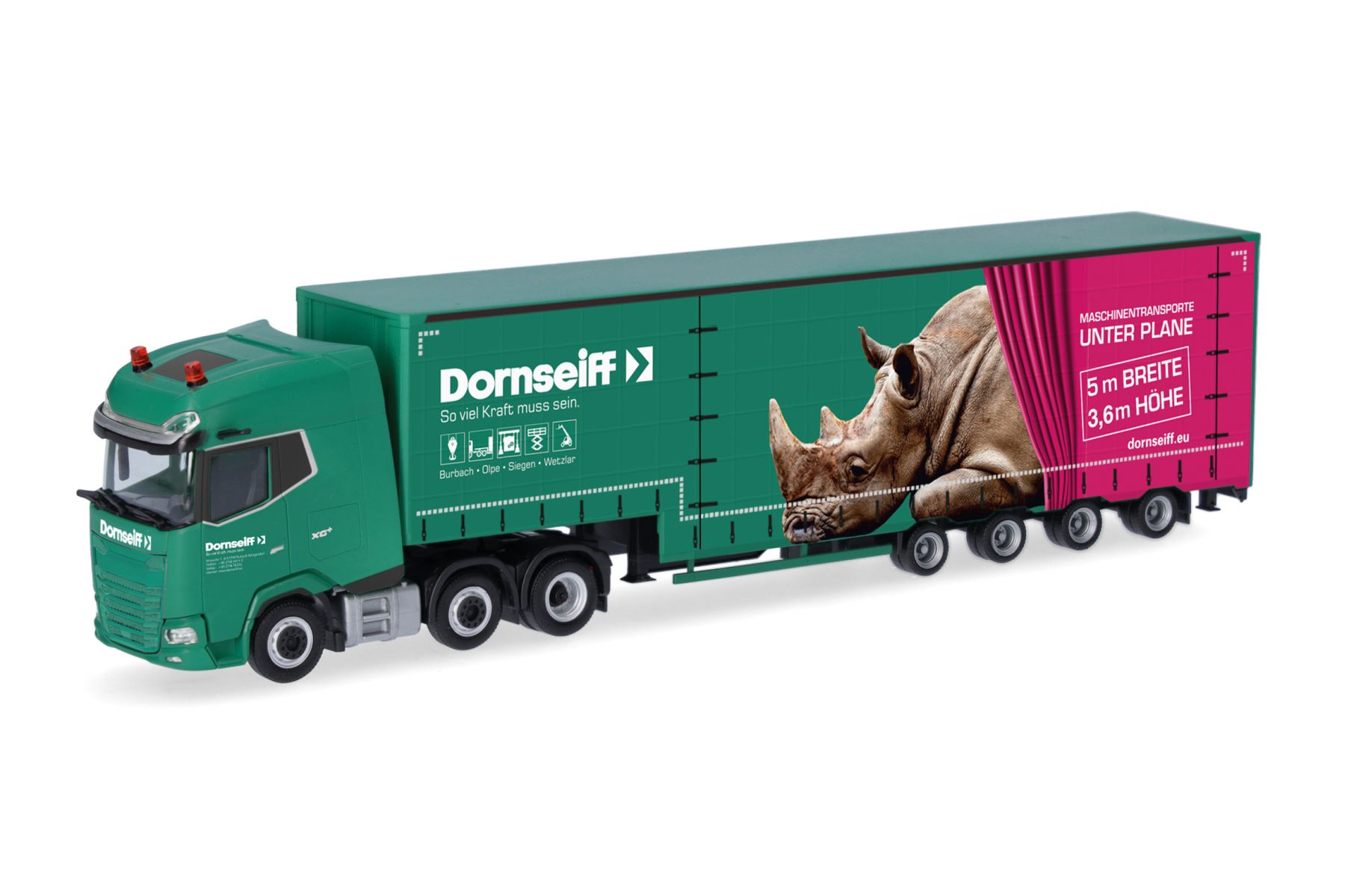 Herpa 319454 - DAF XG+ Volumen-Sattelzug "Dornseiff"