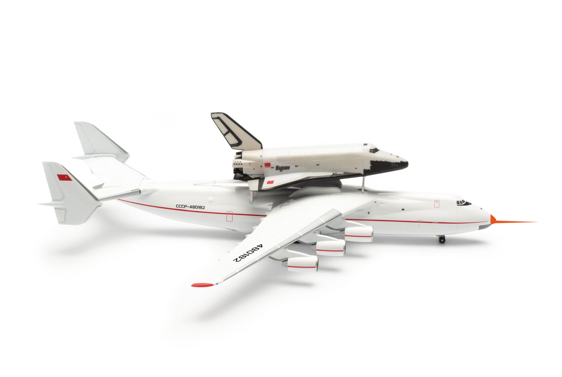 Herpa 562874 - Antonov AN-225 Mriya & RKK Energiya Buran Space Orbiter Set mit Sensor - CCCP-480182