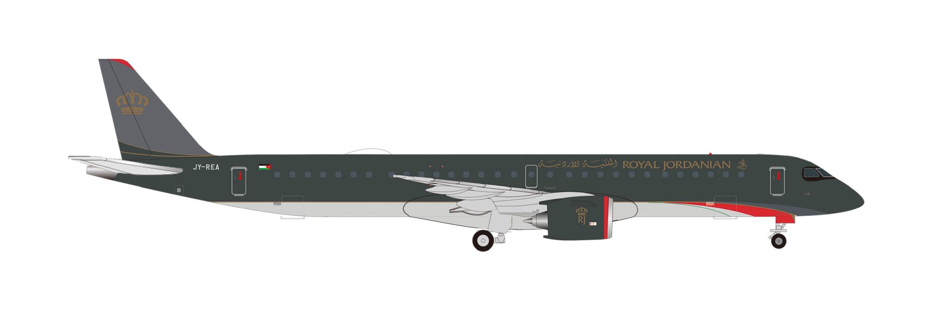 Herpa 539272 - Royal Jordanian Airlines Embraer E195-E2 – JY-REA
