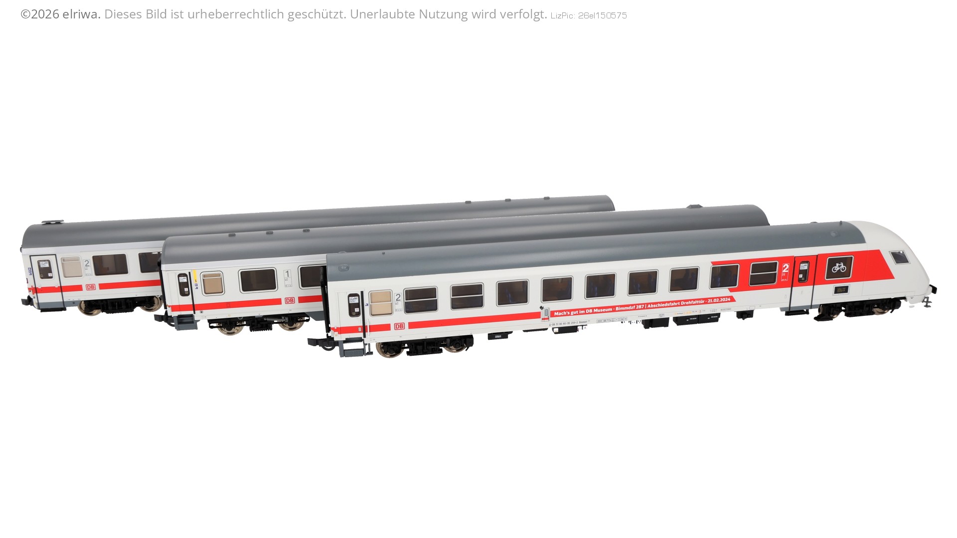 Roco 6200173 - 3er Set Personenwagen mit Steuerwagen 'Abschiedsfahrt Drehfalttüren', DBAG, Ep.VI