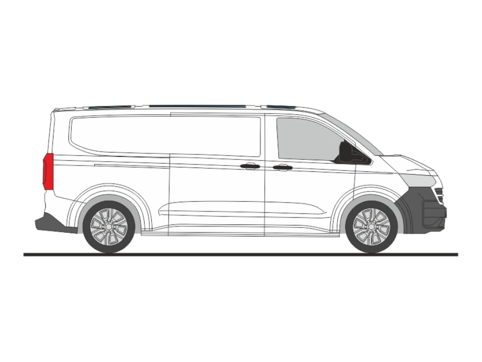 Rietze 11728 - Volkswagen e-Transporter T7 Kasten LR FD clear white