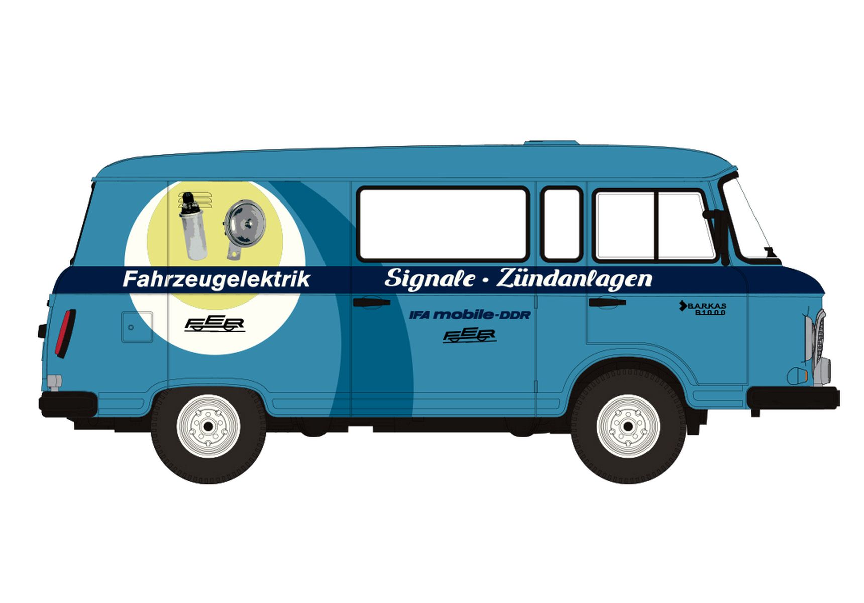Brekina 30230 - Barkas B1000 Halbbus "IFA Fahrzeugelektrik"